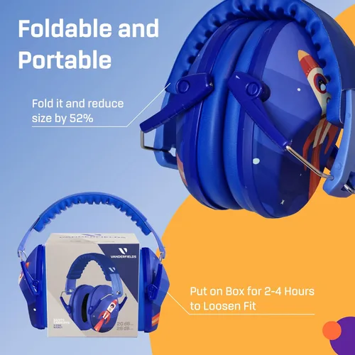 Miniatura 6 de Vanderfields - Protectores de oídos para niños, orejeras con cancelación de ruido, auriculares para niños, autismo, niños pequeños, niños rocket
