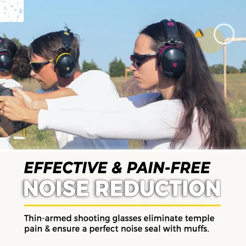 Miniatura 7 de TradeSmart High-Performance Earmuffs for Shooting Range & Shooting Eye Protection Glasses + Firearm Confidence Course Gafas transparentes - Amarillo