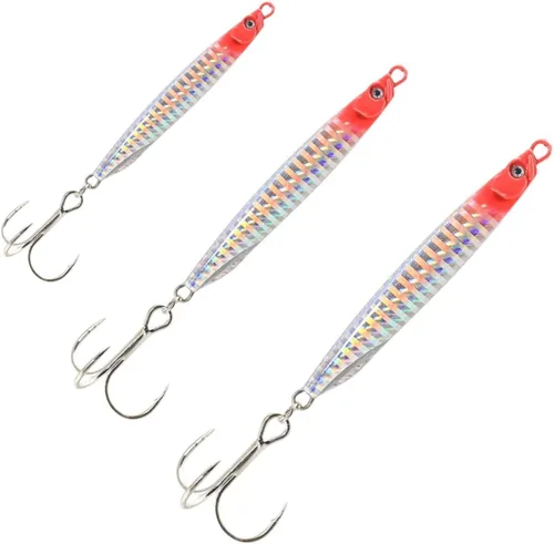 Miniatura 12 de Saltwater Fishing Lures Fishing Jigs Fishing Spoons for Striped bass, Pompano, Spanish Mackerel ，Bluefish Plata (3 piezas)