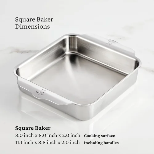 Miniatura 2 de Hestan Provisions OvenBond – Molde de hornear cuadrado de acero inoxidable de 8" x 8
