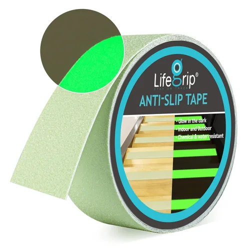 Miniatura 34 de Lifegrip - Cinta de tracción antideslizante, 4 pulgadas x 38 pies, mejor agarre, fricción, adhesivo abrasivo para escaleras, peldaños de pisada