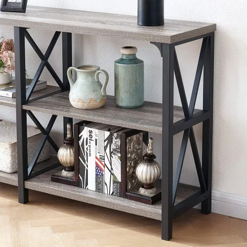 Miniatura 2 de LVB - Mesa de sofá de estilo granja, mesa consola rústica para sala de estar, mesa de entrada con almacenamiento, mesa de entrada para vestíbulo