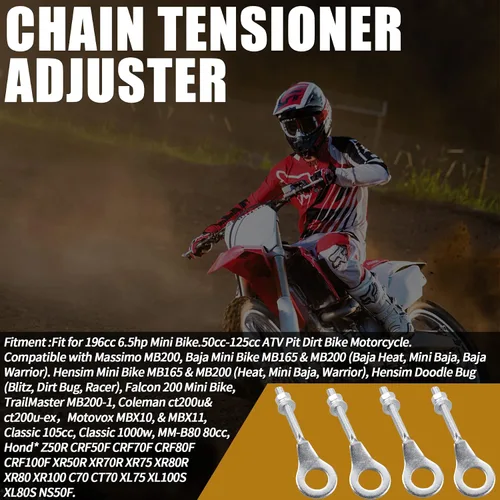 Miniatura 4 de Ajustador de tensor de cadena de 0.591 in para 196cc 6.5HP Massimo MB200 Baja Warrior MB165 MB200 Coleman CT200U Trail Motovox MBX10 MBX11 Mini Bike