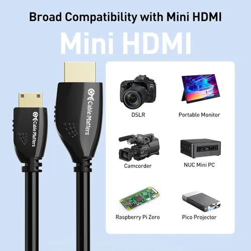 Miniatura 6 de Cable Matters Cable corto HDMI a HDMI de alta velocidad 4K a 60Hz - 3 pies, HDMI2.0 listo para tabletas, Nikon, Sony, Canon DSLR, Raspberry Pi Zero