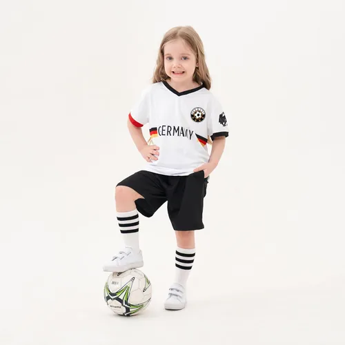 Miniatura 53 de Cnins Camisetas de entrenamiento de fútbol para niños de 2 a 14 años, trajes de práctica para niños y niñas con colores del equipo nacional