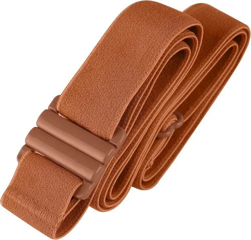 Miniatura 16 de Cinturón elástico ajustable – Cinturones para mujer, cinturón de cintura antideslizante, sin mostrar hebilla plana para mujer