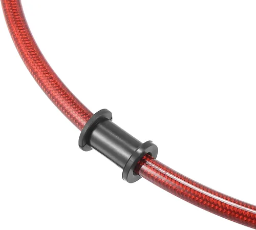 Miniatura 6 de Motoforti 51.18 pulgadas de longitud 0.394 in ID motocicleta línea de freno hidráulico tubo de manguera de aceite de acero inoxidable trenzado cable