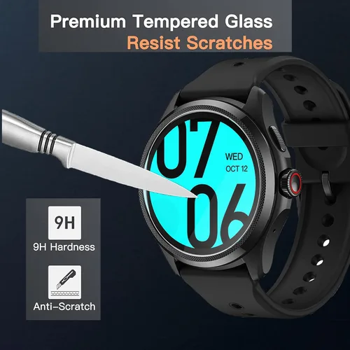 Miniatura 4 de Lamshaw Protector de pantalla compatible con Basznrty Smart Watch, [3 unidades] Película protectora de pantalla de vidrio templado 9H compatible