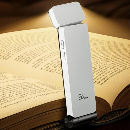 Miniatura 13 de 86lux Luz de Libro, Luz de Lectura LED Recargable con Clip para Uso en Cama y Noche - 3 Temperaturas de Color con Atenuación Continua, Diseño de Gris