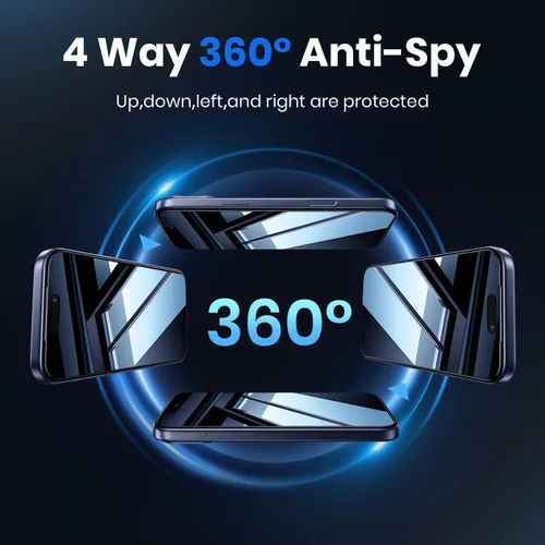 Miniatura 2 de WSKEN para iPhone 17 Pro Protector de pantalla de privacidad - [4 vías 360 anti espía] [Autoeliminación de polvo] 10X Militar a prueba de roturas 4
