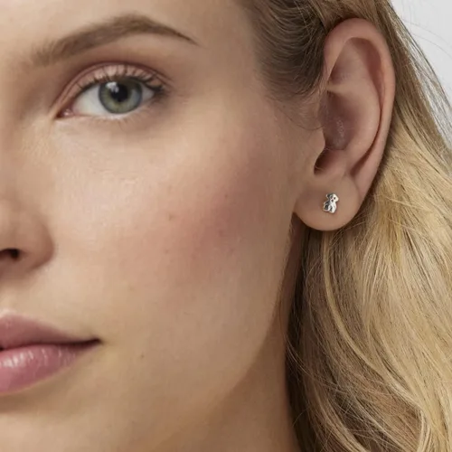 Miniatura 5 de TOUS Sterling Earrings for Women with Bear Motif, Size 5mm. Puppies Collection