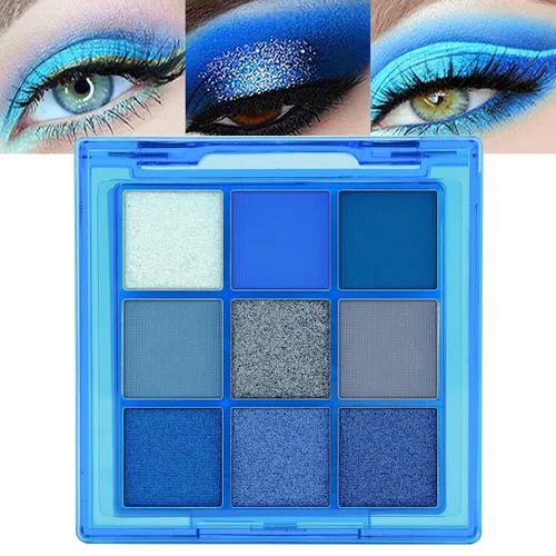 Miniatura 46 de Erinde Paleta de maquillaje de sombra de ojos de 9 colores con purpurina y lavanda brillante y mate, violeta, malva, púrpura oscura, plateado