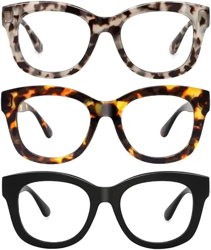 Miniatura 12 de JiSoo Gafas de lectura de gran tamaño para mujeres y hombres, elegantes lentes de diseño para mujeres con marco grande