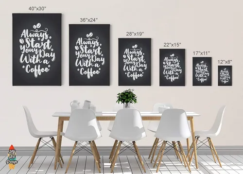 Miniatura 5 de HB Art Design Always Start Your Day With a Coffee Quote Canvas Print Wall Art Coffee Bar Decor Coffee Signs Kitchen Wall Decor Dining Room