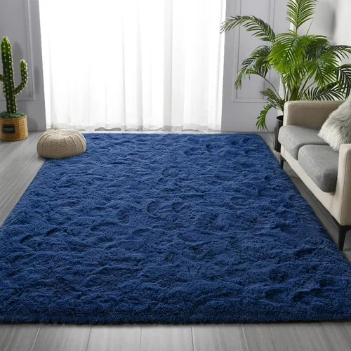 Miniatura 2 de Deerhoo Alfombra de Área Shag, 4 X 6 Alfombras de Felpa Suaves para Sala de Estar, Alfombra Ultra Suave Esponjosa y Peluda para Dormitorio, Alfombra