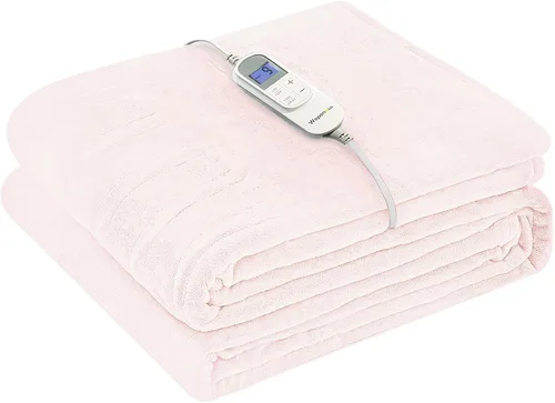 Miniatura 12 de Wapaneus Manta térmica eléctrica con bolsillo para los pies, con 10 niveles de calefacción y 4 ajustes de temporizador, 4 horas de apagado