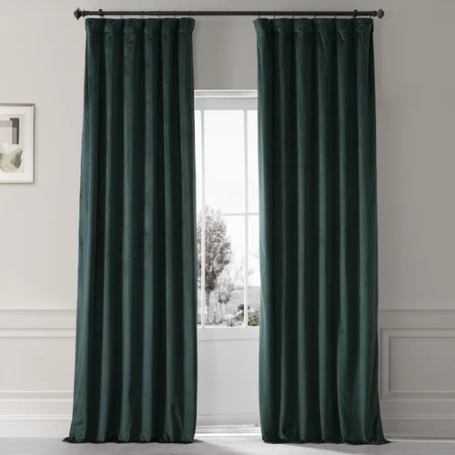 Miniatura 27 de HPD Half Price Drapes Signature - Cortinas opacas de terciopelo extra anchas para dormitorio (1 panel), 100 pulgadas de ancho x 84 pulgadas de Verde