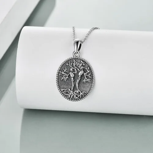 Miniatura 39 de ONEFINITY Collar de plata de ley 925 con diseño de árbol de la vida con colgante de nudo celta de concha de abulón para mujer