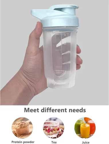 Miniatura 4 de Shaker Bottle Protein Shakes Cup y botella agitadora de 10 onzas/10.1 fl oz con bolas batidoras, juego de botellas de proteínas, plástico sin BPA