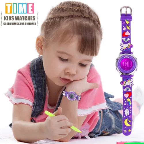 Miniatura 2 de USWAT Kids Watch 3D Cartoon Toddler Wrist Digital Watch Waterproof 7 Color Lights with Alarm Stopwatch for 3-10 Year Boys Girls Little Child