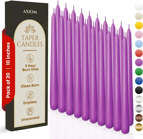 Miniatura 41 de Axiom Candles - Velas cónicas de 10 pulgadas sin goteo - Velas altas sin perfume y sin humo - 9 horas de combustión - Velas cónicas para el hogar