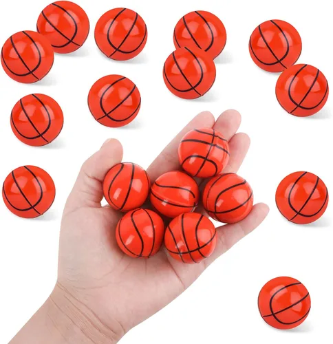 Miniatura 6 de 24 piezas de pelotas de básquetbol rebotadoras para niños, pelotas de goma de 32 mm de rebote deportivo a granel para recuerdos de fiesta, rellenos