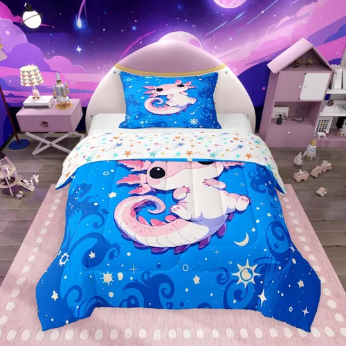 Miniatura 13 de Feelyou Juego de edredón de murciélago para niñas y niños, tamaño individual, edredón de Halloween decorativo en blanco y negro, juego de ropa