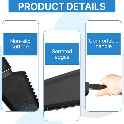 Miniatura 4 de 50 piezas desechables de plástico cortador de tartas, espátula de plástico negro para tartas, utensilios de servir desechables para pizza