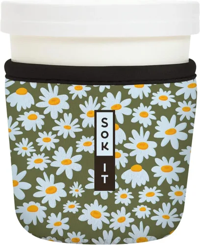 Miniatura 43 de Sok It IceCreamSok - Funda de neopreno aislada (flores abstractas, pintas de helado cónicas)