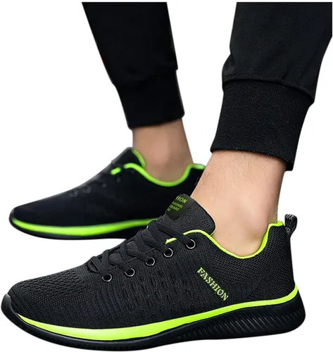 Zapatillas transpirables para exteriores, para parejas, con cordones, para correr, para hombre, talla 9, para mujer, color verde, talla 11