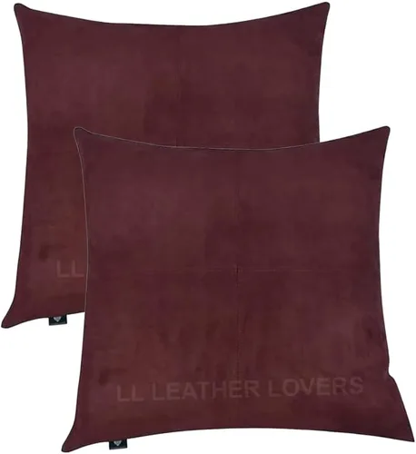 Miniatura 8 de LL LEATHER LOVERS Funda de almohada de piel de cordero - Funda de cojín para sofá, fundas decorativas para sala de estar y dormitorio, 20 x 20 Negro