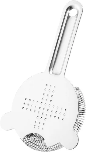 Miniatura 5 de HOZEON 8 coladores de cóctel de 6.5 pulgadas, herramienta de colador de barra de acero inoxidable, colador de camarero de 2 puntas para bar