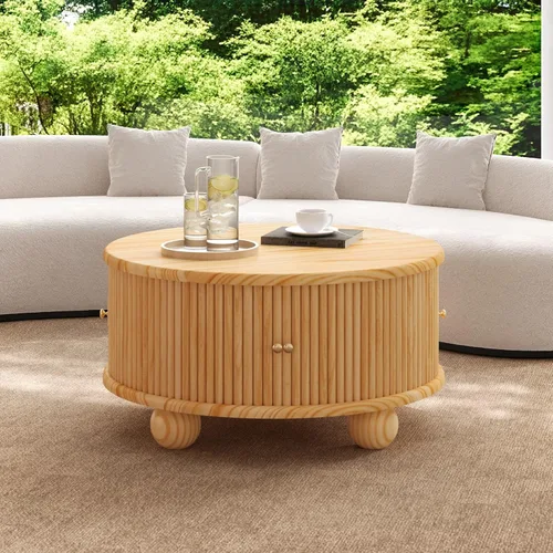 Miniatura 18 de KEVINSPACE Mesa auxiliar negra con borde dorado en la parte inferior, mesa de centro redonda para espacios pequeños, mesa auxiliar de madera mesita