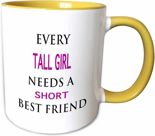 Miniatura 10 de 3dRose EVERY TALL GIRL NEEDS A SHORT BEST FRIEND 11oz Two-Tone Blue Mug