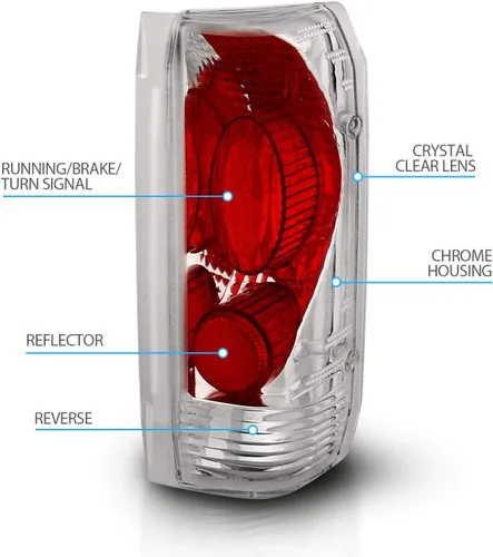 Miniatura 4 de AmeriLite Euro Chrome - Juego de luces traseras de freno de repuesto para Ford F150 F250 F350 / Bronco 1989-1996, lado del pasajero y del conductor
