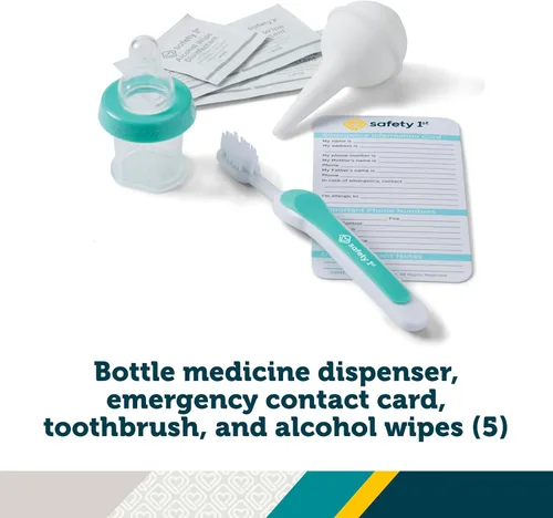 Miniatura 7 de Kit de cuidado y aseo de la salud Deluxe Safety 1st para bebé, Pirámides Aqua, Esenciales para bebés recién nacidos, Talla única, 24 piezas