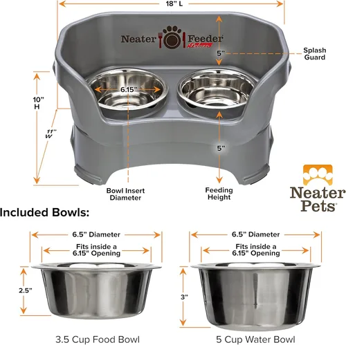Miniatura 8 de Neater Pet Brands Neater Feeder Deluxe Cuencos para perros a prueba de derrames elevados para perros medianos 19-40 lbs, fabricado en EE. UU.
