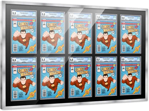 Miniatura 97 de Marco de cómic con paspartú para 8 CGC, CBCS o PGX Graded Comics - Marco de cómic blanco para cómics de 8.125 x 13 pulgadas Marco blanco