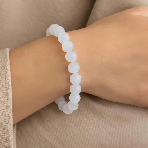 Miniatura 299 de Adjustable Crystal Bracelet – Gemstone Bead Bracelet with Adjustable Macrame String – Chic Gemstone Bracelet for Men and Women – 8mm Round Healing