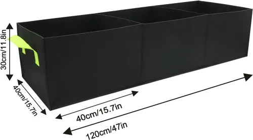 Miniatura 2 de Bolsas de cultivo de plantas, paquete de 2, 38 galones, 3 agujeros rectangulares Plantación elevada de tela, transpirable, para papa, tomate