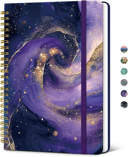Miniatura 10 de Taja Cuaderno de Diario en Espiral con Líneas para Mujeres, A5 Lindo Cuaderno de Tapa Dura con Rayas Universitarias para Trabajo y Toma de Notas
