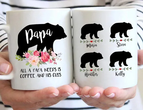 Miniatura 5 de Taza personalizada con oso para mamá, regalo personalizado para Día de la Madre o cumpleaños, de parte de hija o hijo, incluye hasta 9 nombres, taza