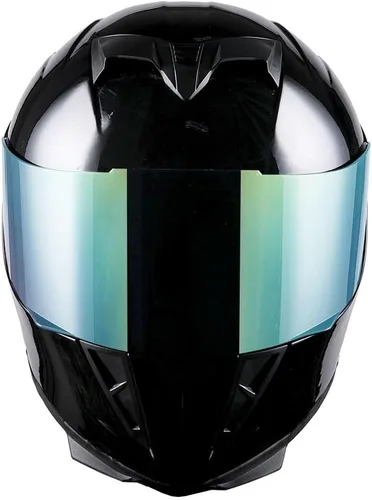Miniatura 3 de Casco integral para motocicleta 1Storm con diseño de cráneo rey en mate negro + una visera transparente extra: HJK311 negro (Glossyblack)