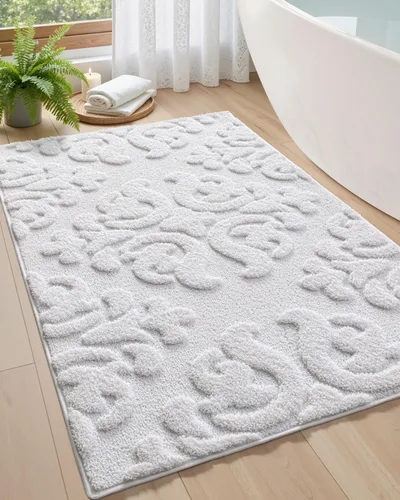 Miniatura 17 de DEXI - Alfombras de baño de 16"x24", alfombras antideslizantes para el suelo del baño, alfombra de baño ultrasuave y absorbente para la ducha, Beige