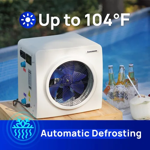 Miniatura 7 de AQUASTRONG Bomba de calor para piscina, calentador eléctrico para piscina sobre el suelo y en el suelo, calefacción y refrigeración para piscinas