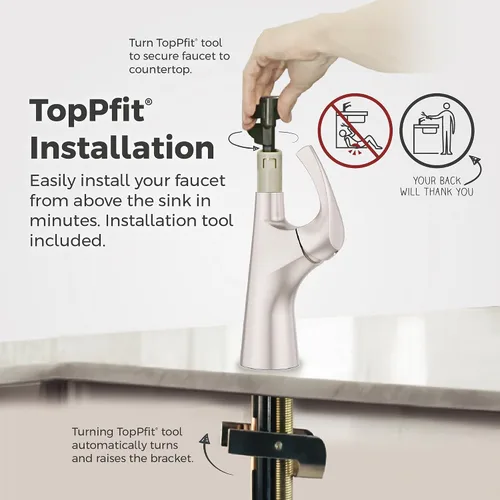 Miniatura 5 de Pfister Talega - Grifo de cocina con pulverizador extraíble, de un solo mango, arco alto, certificado NSF, acabado de acero inoxidable Spot Defense