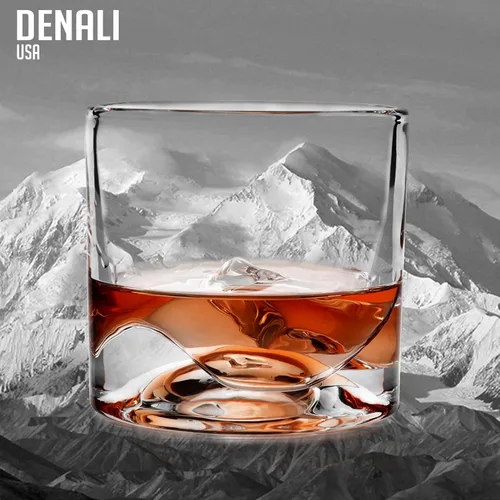 Miniatura 7 de LIITON Denali Mountain - Juego de 2 vasos de whisky de cristal pesado, vaso de bourbon congelable grueso de 1 libra cada uno, cócteles de cristal