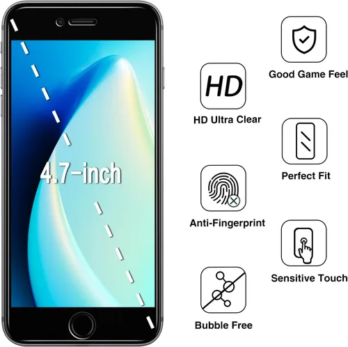 Miniatura 2 de Paquete de 2 protectores de pantalla de privacidad para iPhone SE 3, SE 2022, iPhone SE 2, SE 2020, iPhone 8, iPhone 7, vidrio templado antiespía