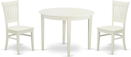 Miniatura 15 de East West Furniture BOVA5-LWH-C - Juego de comedor de 5 piezas para 4 personas, incluye una mesa de cocina redonda y 4 sillas de comedor tapizadas