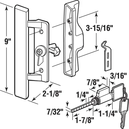 Miniatura 2 de Prime-Line Products C 1018 Set de manijas para puerta deslizante., C 1064